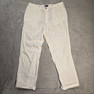 38" Waist Linen White Luxury Men's Pants Club Room Loose